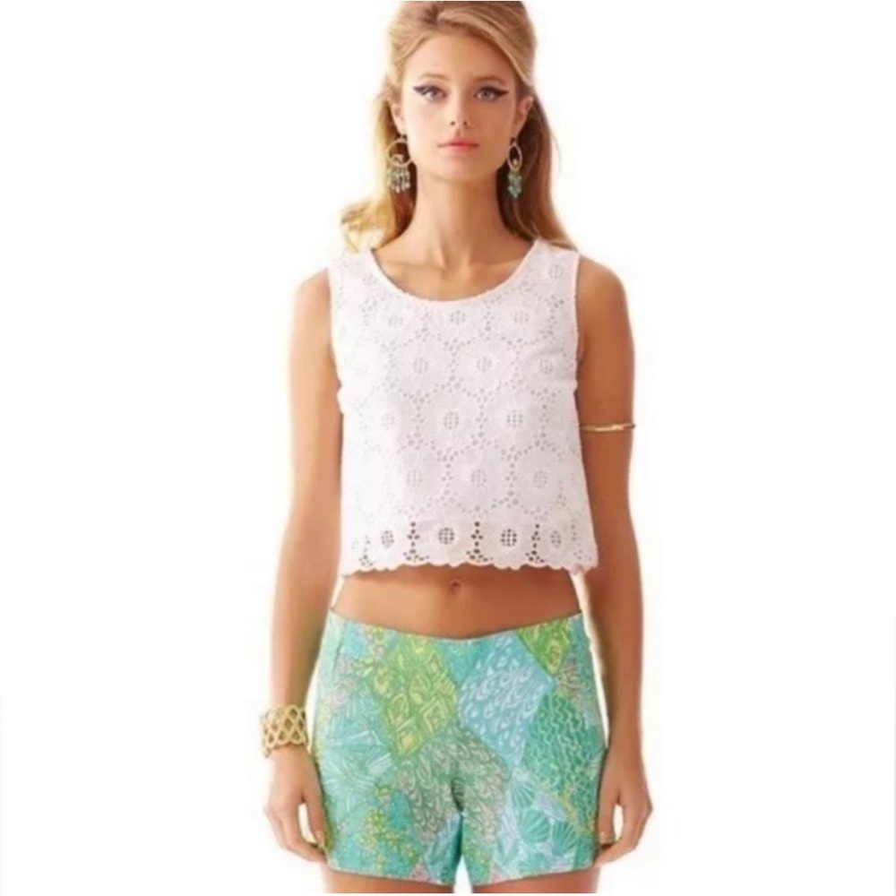 NWOT Vintage Lilly Pulitzer Dobby-Printed Deenie Shorts In Multi Sundance Print - Picture 3 of 17